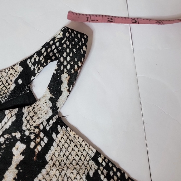 Almost Famous Snake Print Halter Neck Maxi Dress Black Beige Size 1x - Picture 11 of 12
